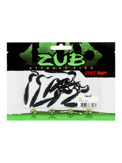 Приманка ZUB-TWIST 50мм-10шт, (цвет 701) черный