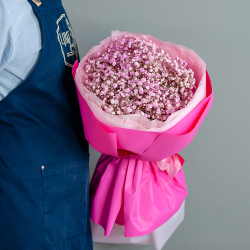 Букет воздушной розовой гипсофилы