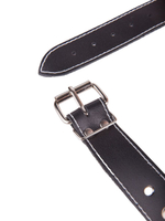 Кляп-шар на ремешках из натуральной кожи (Цвет: черный)