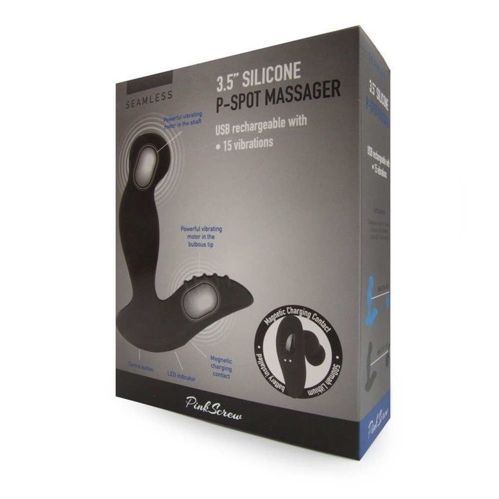 Черный вибромассажер простаты 3,5’’ P-spot Massager - 12,5 см. (Цвет: черный)