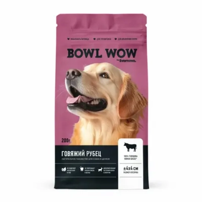 Лакомство BOWL WOW для собак: рубец говяжий