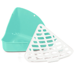 Туалет угловой для кроликов и хорьков "Амели" (сетка в комплекте), 270*270*160мм, серия HYGIENE, Triol