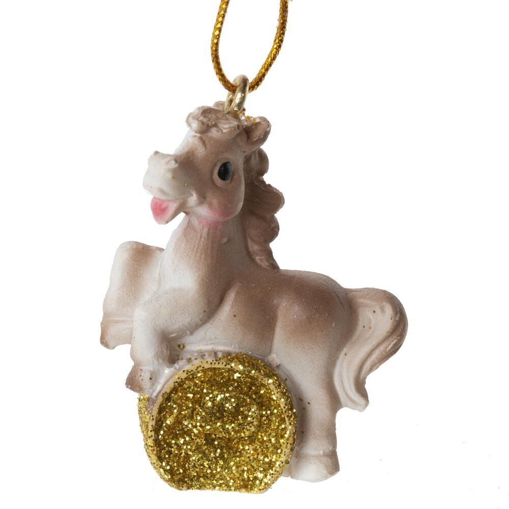 GAEM Фигурка декоративная подвесная "Лошадка", L3 W1,5 H4 см, 6в.