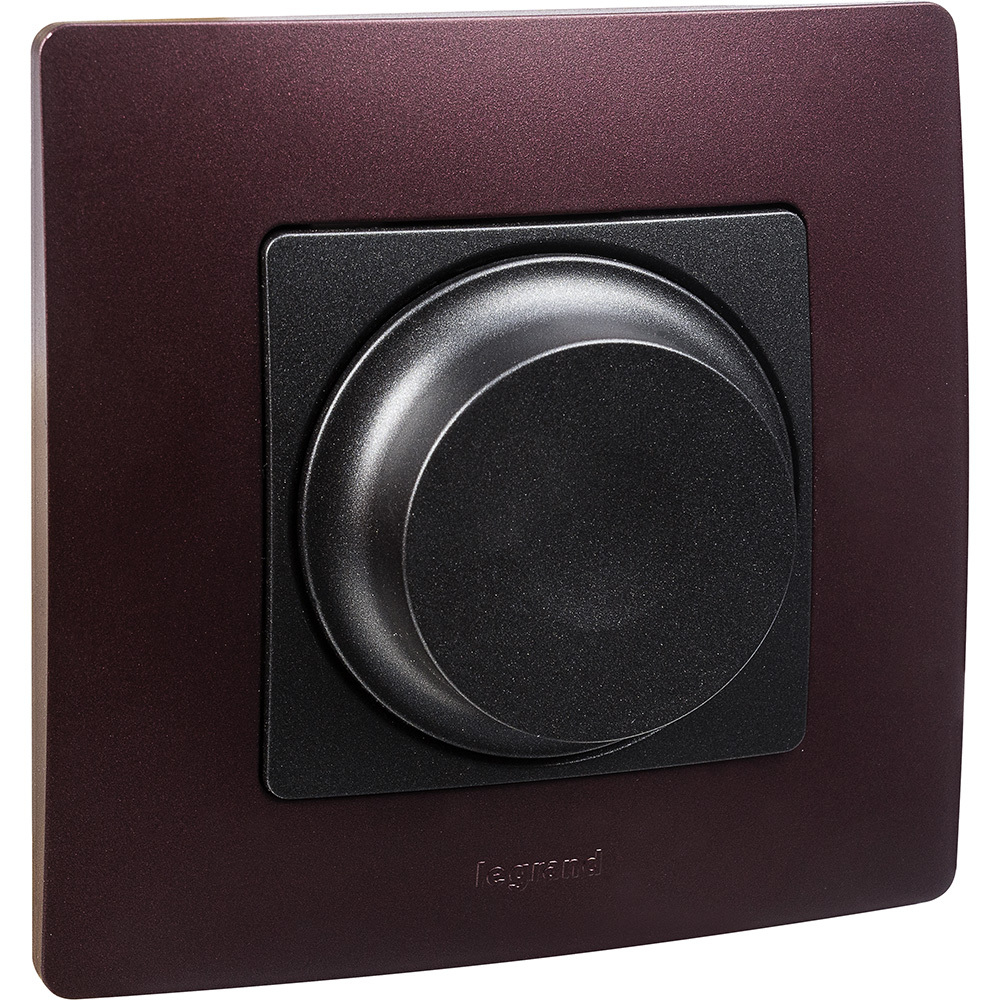 Диммер поворотно-нажимной универсальный LED 300Вт без нейтрали - антрацит ETIKA Legrand