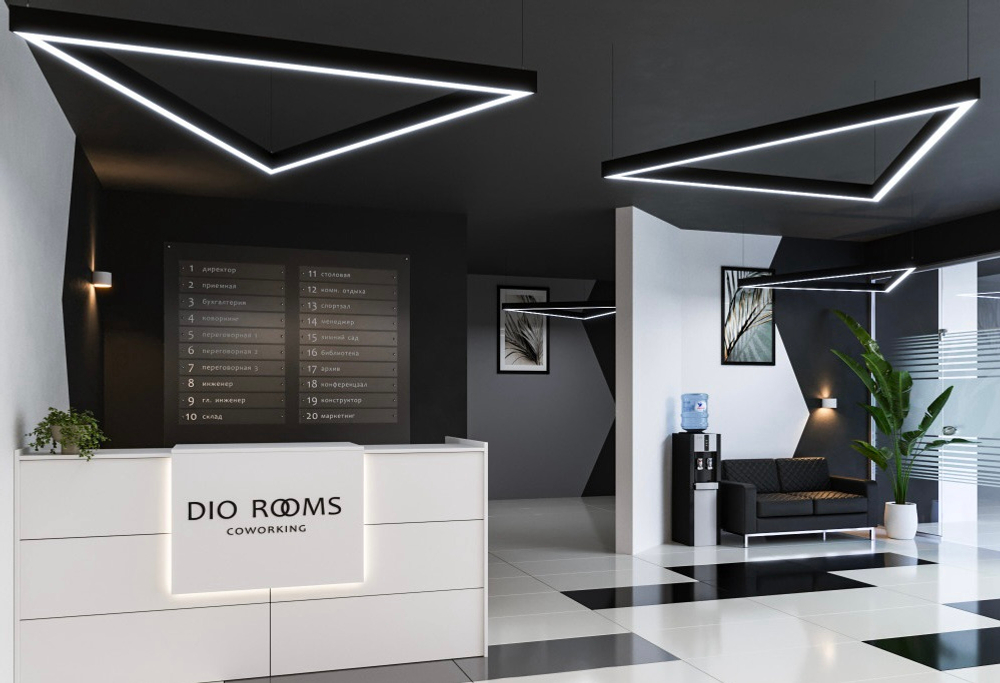 Светильник LED подвесной Треугольник LP85 TRIX (сегмент 1400мм) 108вт 3000К 1225х1225х80мм черный DIOLUM