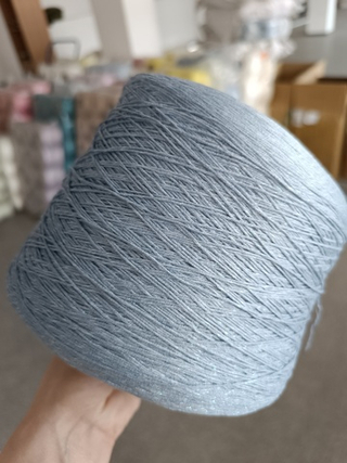 Хлопок 100% с люрексом - серо-голубой - 500гр - 100гр/500м