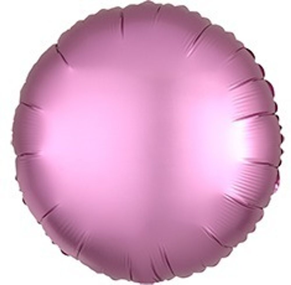 Шар &quot;Круг Розовый фламинго сатин&quot; 46 см