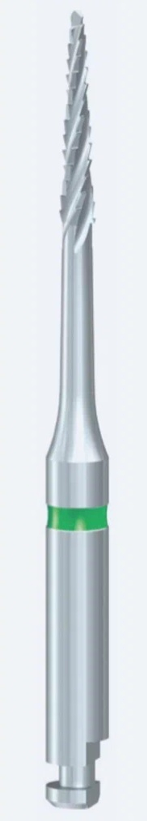 Фреза стоматологическая твердосплавная конусная H162SL.204.014, для распиливания кости/зуба, зелёная, диаметр 1,4 мм, хвостовик угловой (RA), Комет Дентал, Германия