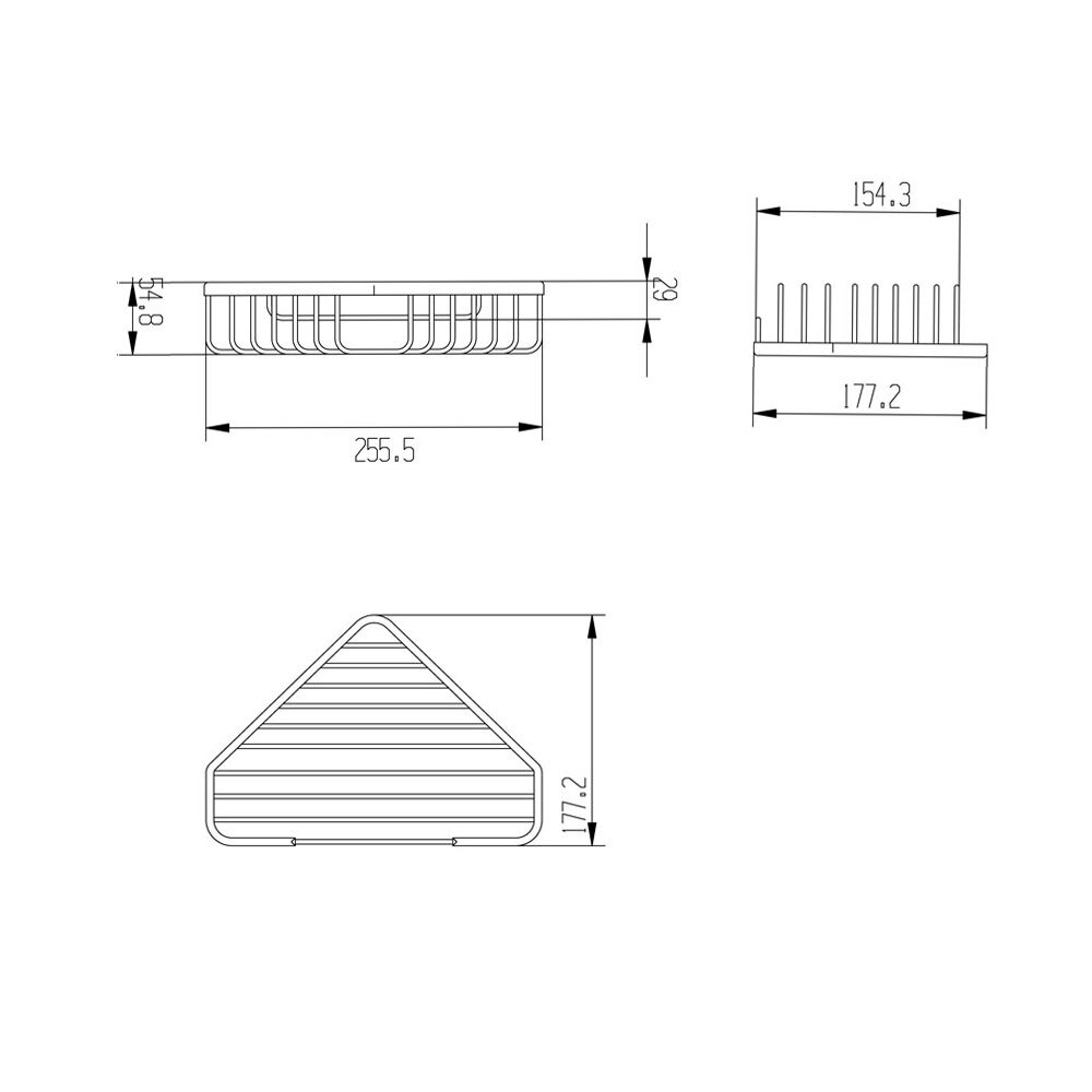 Полка угловая Raiber RBK3508, хром