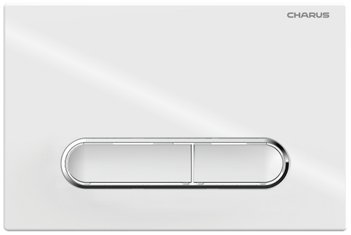 Клавиша для инсталляции CHARUS Magnus FP.340.11.01, белый глянцевый с хромированной окантовкой клавиш