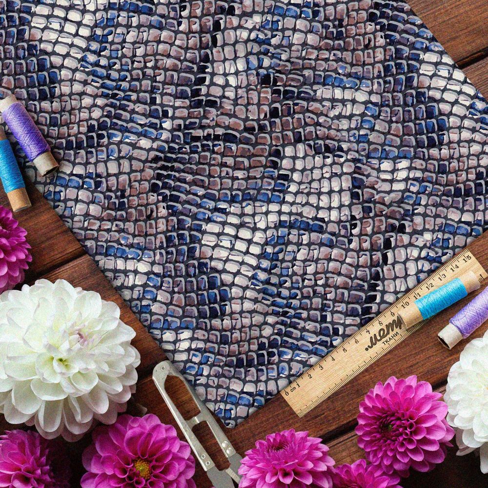 Ткань лён натуральный питон