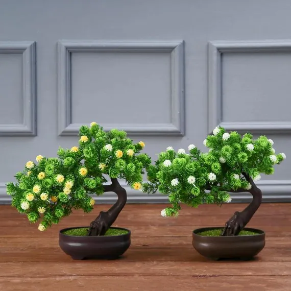 Бонсай в горшке "Деревце изгиб" 12х17 см, микс