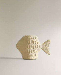 ZARA HOME ПОДСВЕЧНИК В ФОРМЕ РЫБКИ, ЭКРЮ