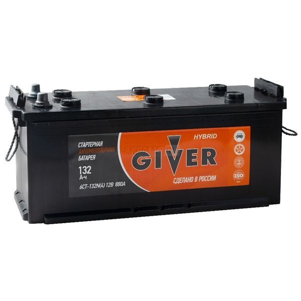 Аккумулятор автомобильный GIVER HYBRID 132 euro 800A 800 А обр. пол. 132 Ач (6CT-132)