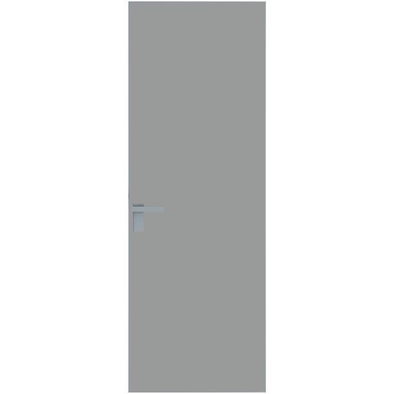 Алюминиевая дверь 1AGК кромка серебро стекло монохром серый