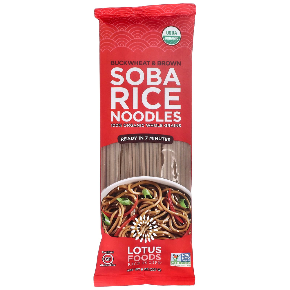 Lotus Foods, Лапша из гречки и коричневого риса соба, 227 г (8 унций)