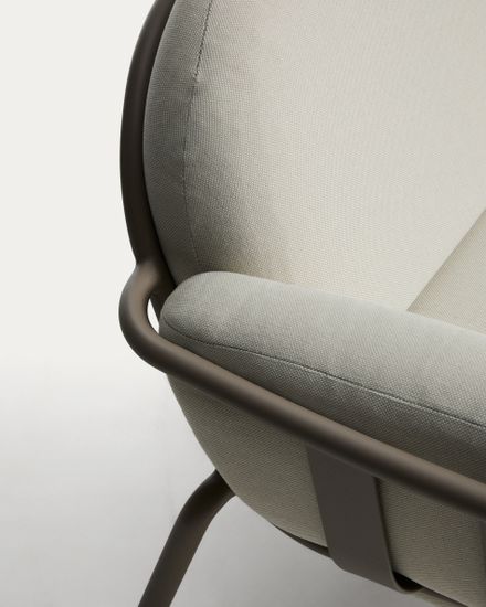 Уличный 3-х местный диван Joncols из алюминия цвета таупе, 225 см