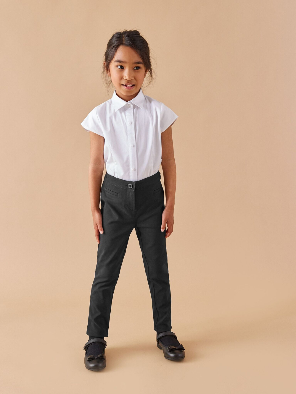 Брюки школьные узкие для девочки Next 589-179, Черный