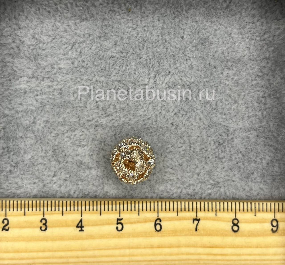 Бусины люкс (Корея) ажурные с цирконами 0435