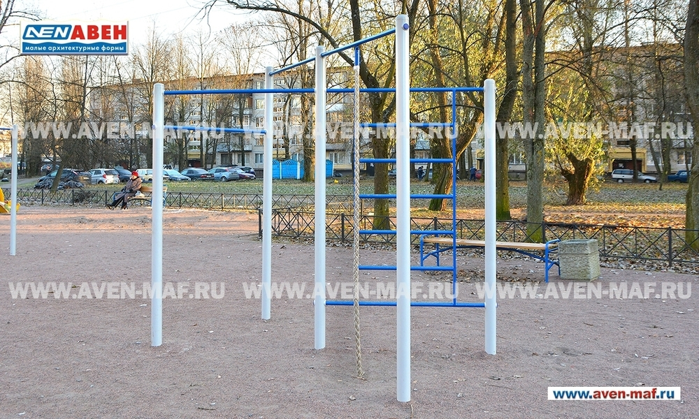 Атлетический комплекс - скамья для пресса, турник и брусья