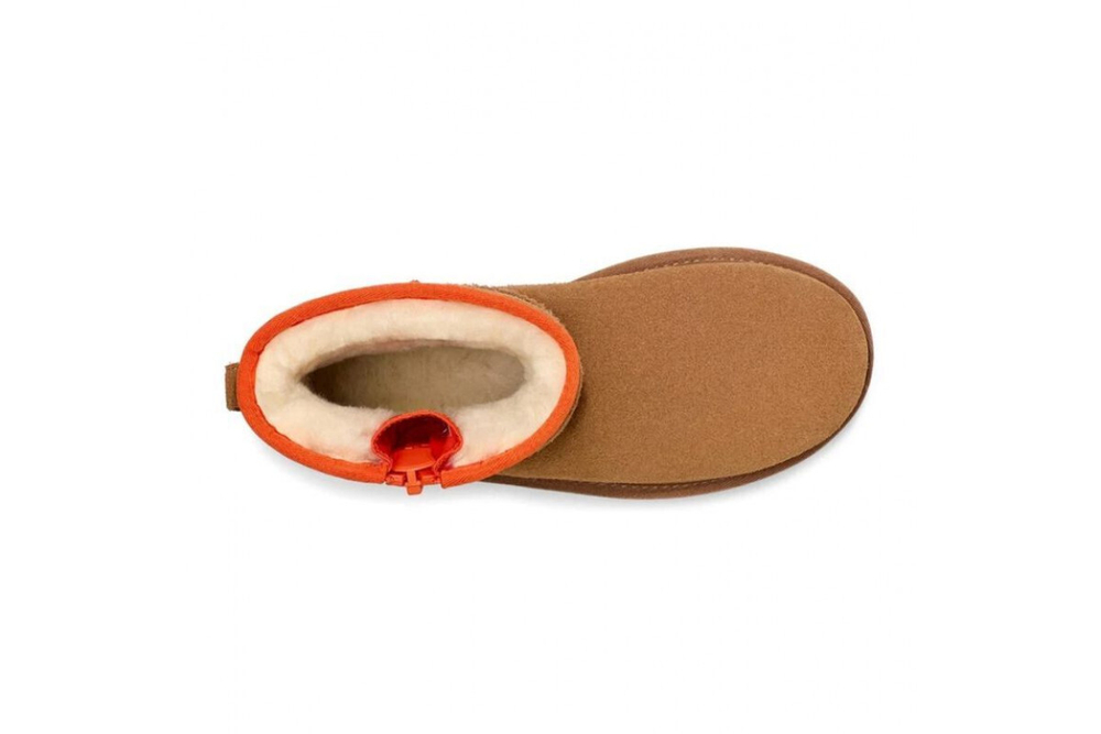 UGG Classic Mini Zipper Tape Logo Boot Chestnut