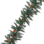 Гирлянда хвойная «Морозное утро» 2,7 м (220 веток) ПВХ, белый иней, шишки, ягоды