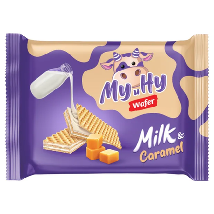 Вафли Му и Ну карамельные с молоком 70 гр