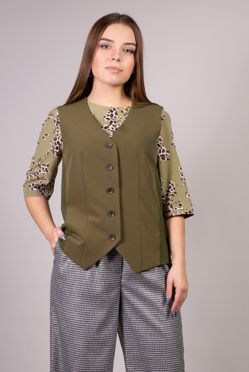 Жилет женский 3199зп, Болотный #69Б063199зп