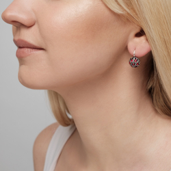 "Малинка" серьги в серебряном покрытии из коллекции "Леди" от Jenavi  с английским замком