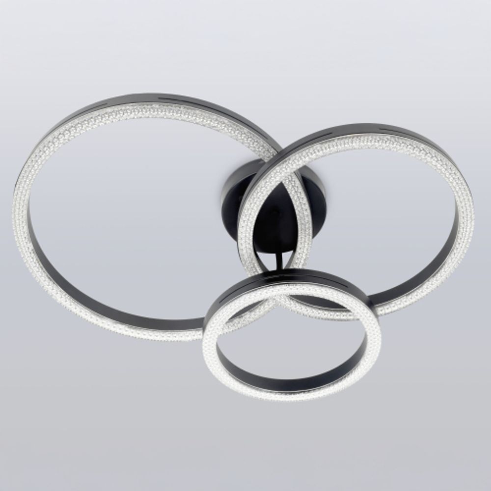 Светильник потолочный светодиодный ЭРА Модерн Bloom CLL-1-110W 3K-6K RC BK с ДУ черный