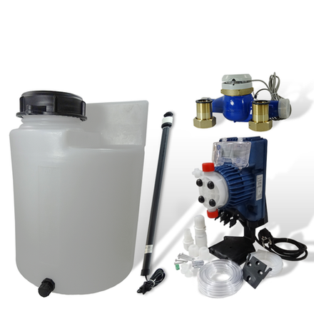 Комплект дозирования Монокит : Цифровой дозирующий насос TeknaTPG603 /Емкость 100 л./ ZENNER счетчик DN32. Станция дозирования.