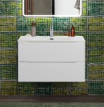 Тумба с раковиной подвесная BelBagno MARINO-CER-N-800-2C-SO-BL-P Bianco Lucido, раковина белая BB-8099-80