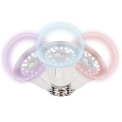LED-A60-10W-SPM3-E27-CL PLP35WH MULTIPLANT Лампа светодиодная для растений. Форма A. прозрачная. Три спектра для проращивания. роста и цветения. Картон. ТМ Uniel