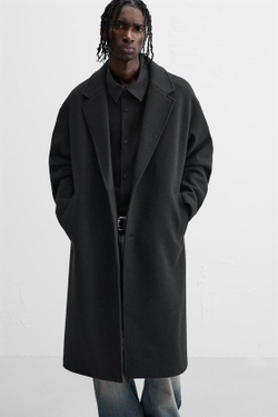 ZARA ПАЛЬТО ОВЕРСАЙЗ, ЧЕРНЫЙ