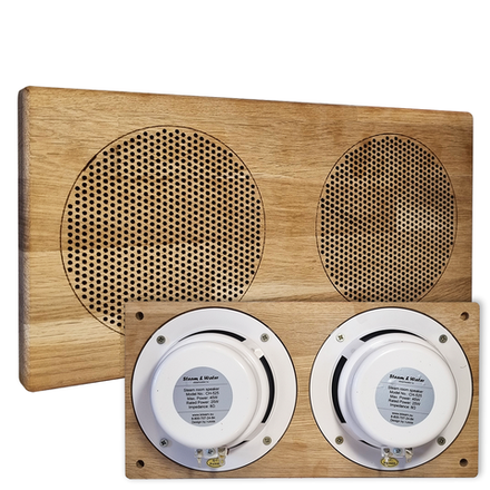 Влагостойкий динамик с декоративной дубовой сеткой SW 525 Wood SQUARE Двойной, для бани и сауны