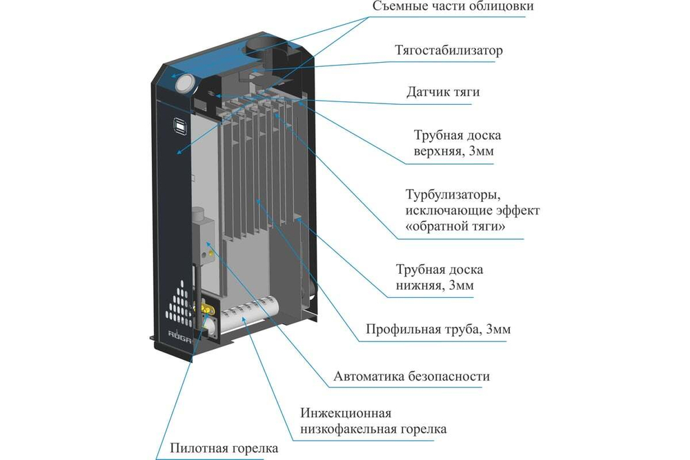 Стальной газовый котел RUGAS серии TOPAZ КСГ-16 с УГ-19 TGV-307 11404