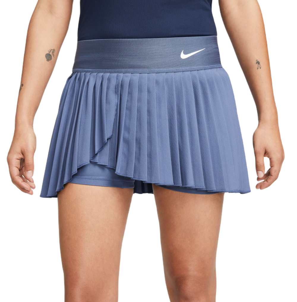 Теннисная юбка Nike Court Dri-Fit Advantage Pleated Tennis Skirt - diffused blue/white