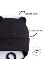 Шапка детская с ушками на завязках на осень
