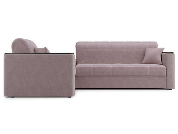 Диван угловой с Баром Неаполь 1,2 - Velutto 22 коричневый/ коричневая накладка