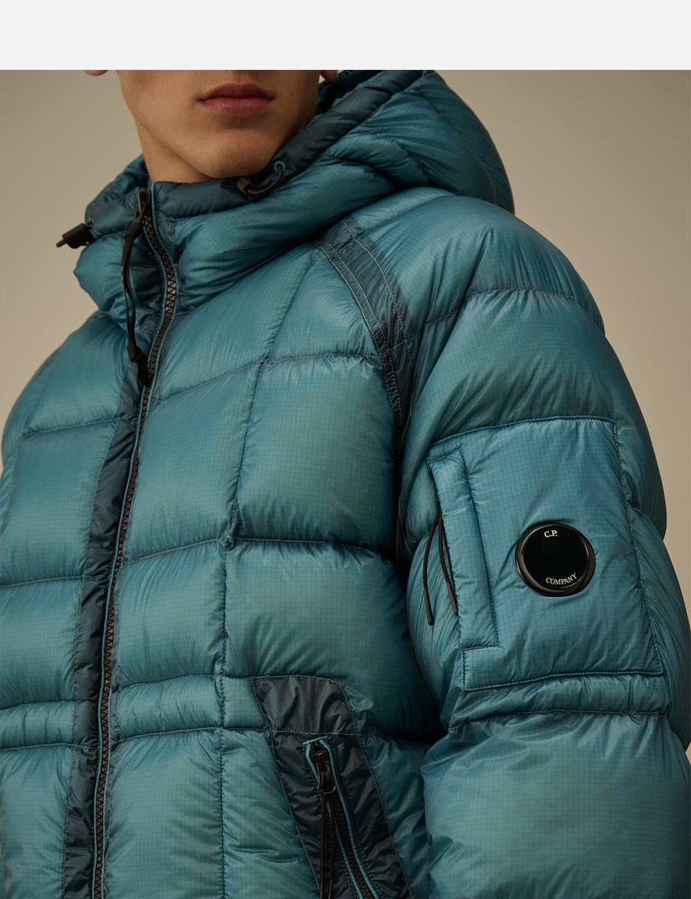 C.P. Company D.D. Shell Down Puffer Jacket "Fungi Grey" (19CMOW702A110416A356)