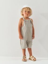 Полукомбинезон хлопковый "Клетка зеленая" 0+