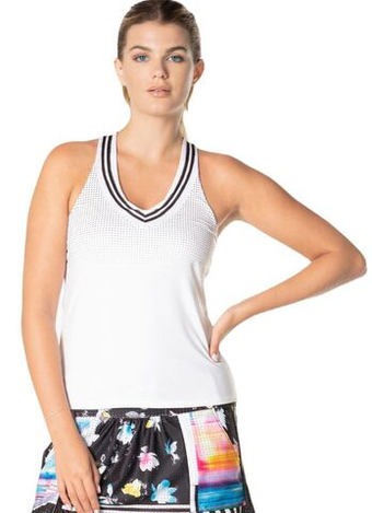 Женский топ теннисный Lucky in Love Tropical Sublime With Bra Tank - белый