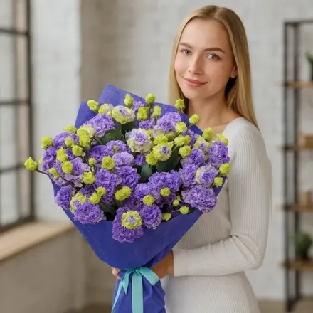 Букет "Blue purple eustoma"