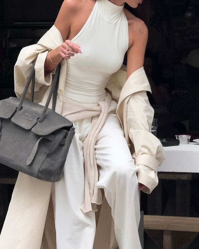 Bodysuit halter — milk