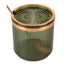 Банка для сыпучих продуктов с ложкой (зеленая) h=8,8см,v=400мл (акрил,нержавеющая сталь) (индивидуа