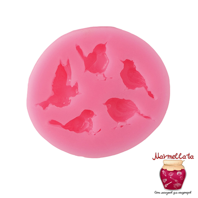 Молд силиконовый "Пять птиц", 6*5,5*1 см