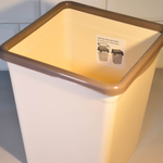 Ведро для мусора 14л с фиксатором квадратное, слоновая кость/шоколад