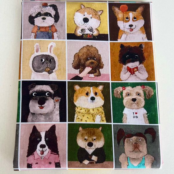 Купон 54 x110 cm, ЗАБАВНЫЕ МИНИ СОБАЧКИ, 11 рядов 100% хлопок 1