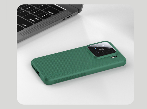 Усиленный чехол зеленого цвета (Dark Green) от Nillkin для смартфона Xiaomi 15, серия Super Frosted Shield Pro