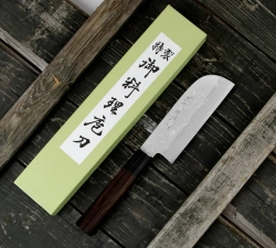 Mistrz Hideo Kitaoka Нож Сирогами Сатин Дамаск 12см Камагата Усуба